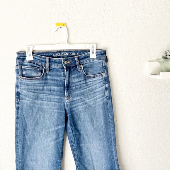 American Eagle Jeans Women's 8 Short 8P Festival Flare Faded Retro - Picture 2 of 10